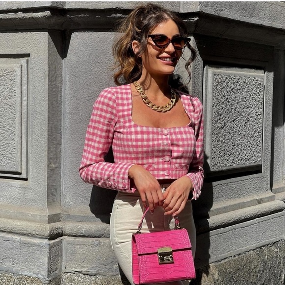 NWT ZARA Gingham Crop Top XL Blogger’s Favorite - Picture 8 of 9